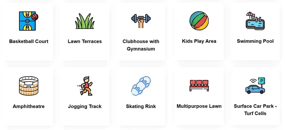 Sports City, Clubhouse, Pool, Indoor Games & Fitness Zones